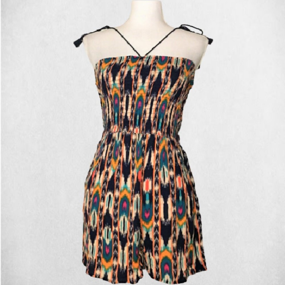 Romper - Tube-top, Shorts, Ikat pattern - Sexy!